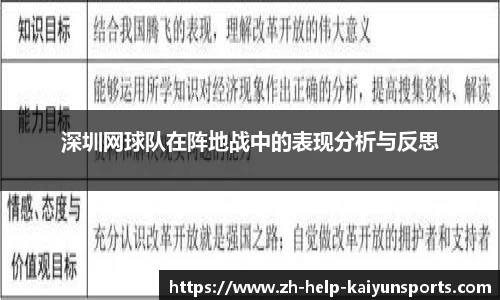 深圳网球队在阵地战中的表现分析与反思